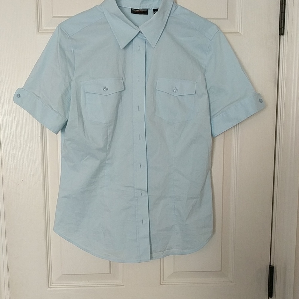 Light blue button-down.